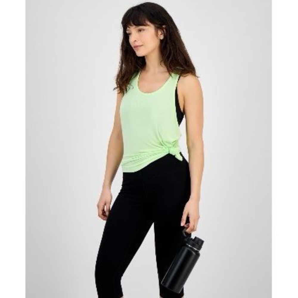 #702. Ideology Arctic Lime Scoop-Neck Log Racerback Tank Top - Picture 3 of 5